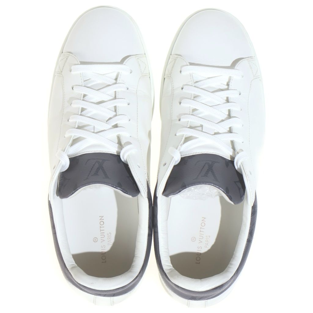 Louis Vuitton Monogram Eclipse Luxembourg Sneakers White Gray 7 — view 4