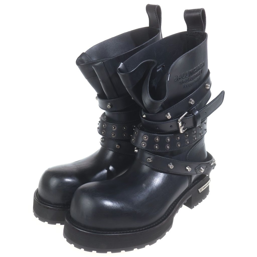 Balenciaga Venom City Bootie High Cut Boots Black Leather — view 2