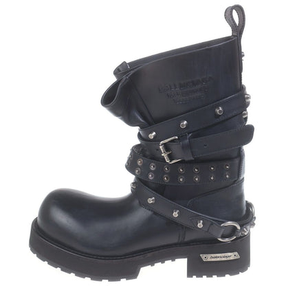 Balenciaga Venom City Bootie High Cut Boots Black Leather