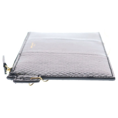 Saint Laurent Paris YSL Pouch Chain Pochette Black Leather — view 3