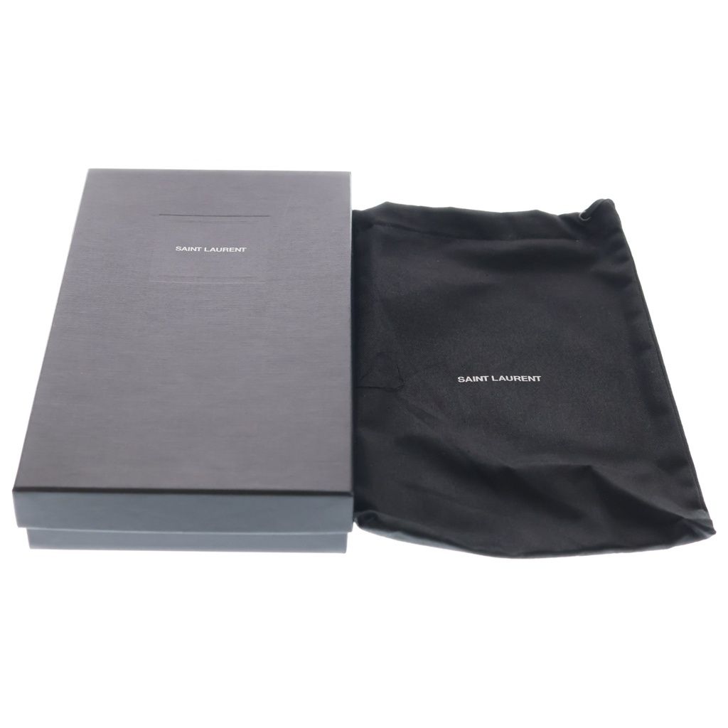 Saint Laurent Paris YSL Pouch Chain Pochette Black Leather — view 6