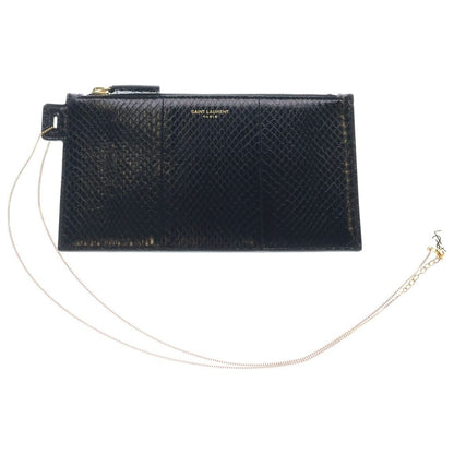 Saint Laurent Paris YSL Pouch Chain Pochette Black Leather