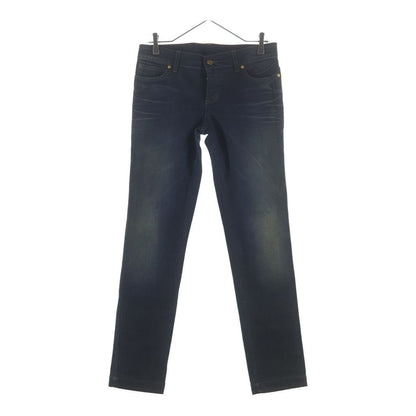 Gucci Denim Pants Floral Embroidery Button Fly Indigo — view 2