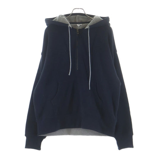 Loewe Cashmere Half Zip Knit Pullover Blend Zip Hoodie Navy