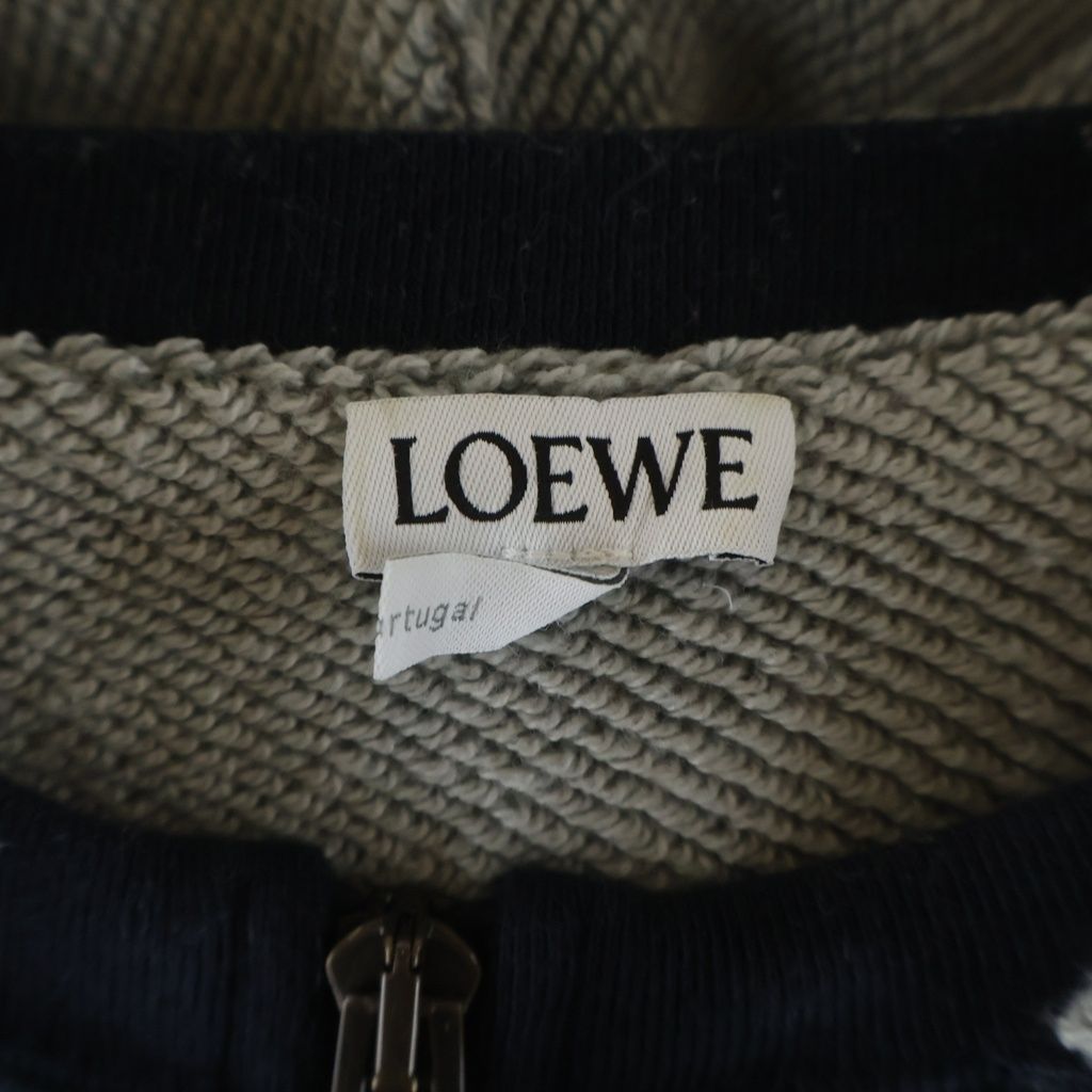 Loewe Cashmere Half Zip Knit Pullover Blend Zip Hoodie Navy — view 5