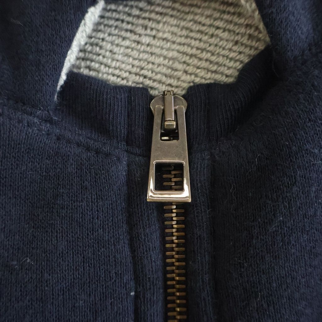 Loewe Cashmere Half Zip Knit Pullover Blend Zip Hoodie Navy — view 7
