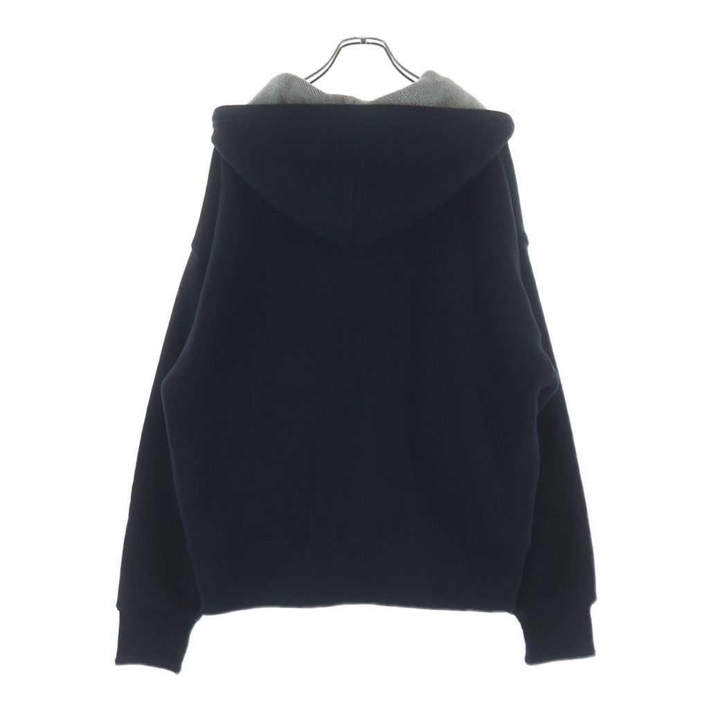 Loewe Cashmere Half Zip Knit Pullover Blend Zip Hoodie Navy — view 2