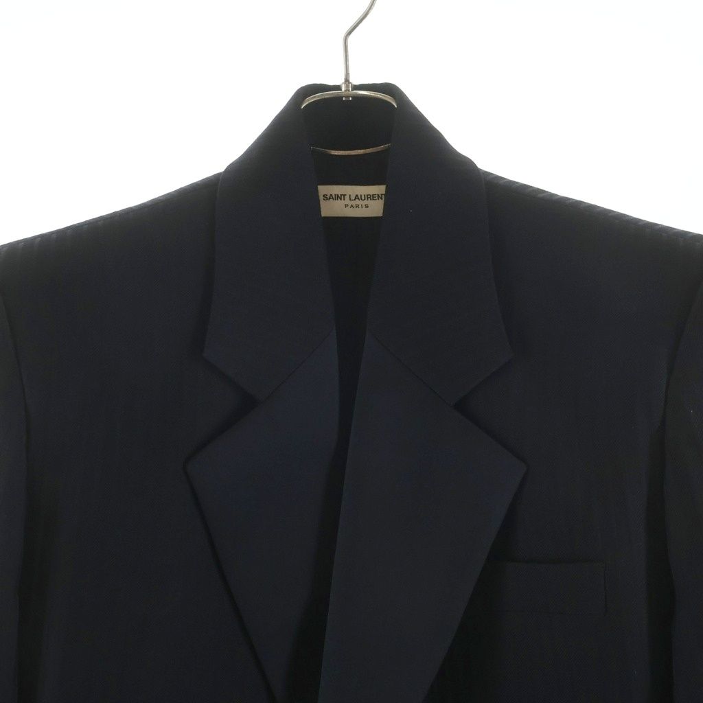 Saint Laurent Paris Oversized Striped Tuxedo Terre Jacket Black — view 3
