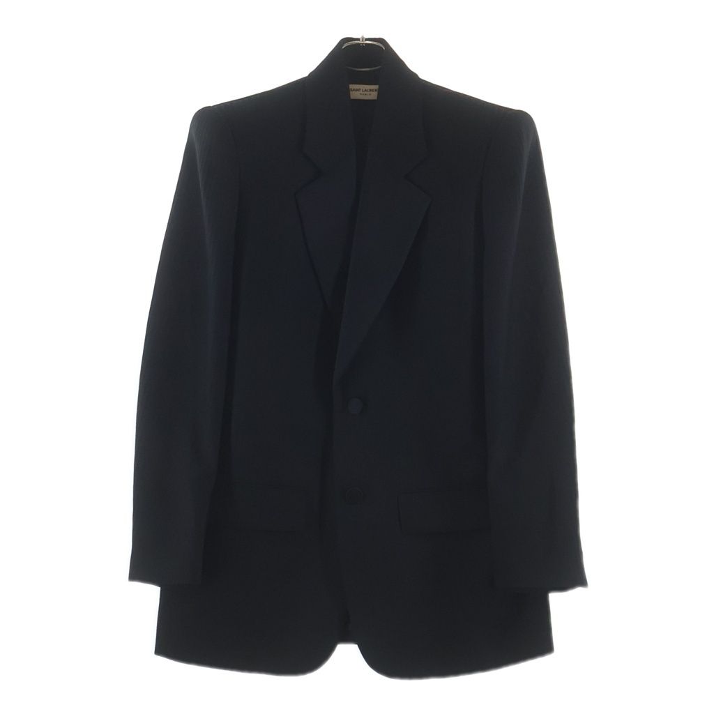 Saint Laurent Paris Oversized Striped Tuxedo Terre Jacket Black