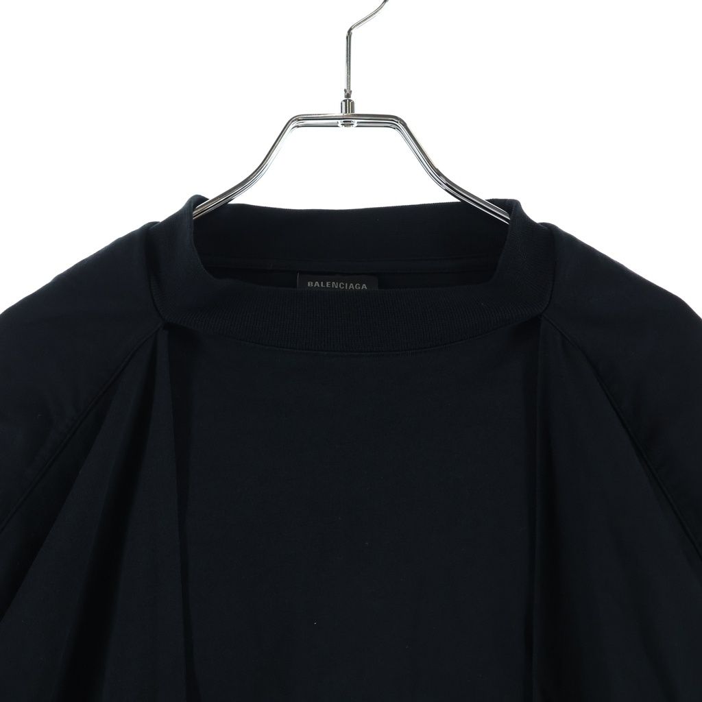 Balenciaga Hoodie Logo Layered 4 Sleeves Long Sleeve T-Shirt Black — view 3