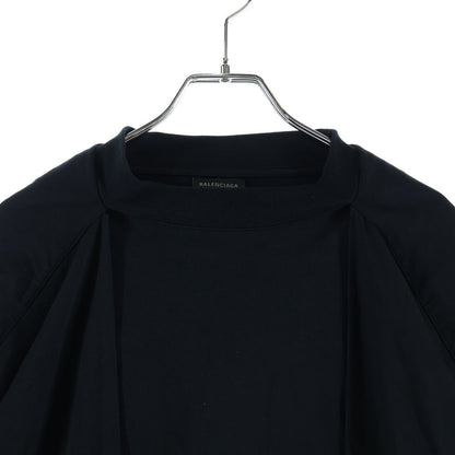 Balenciaga Hoodie Logo Layered 4 Sleeves Long Sleeve T-Shirt Black — view 3