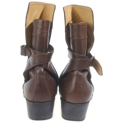 Balenciaga Leather Boots Joni Short Brown — view 3