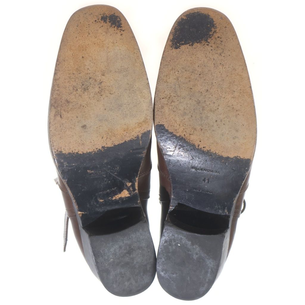 Balenciaga Leather Boots Joni Short Brown — view 5