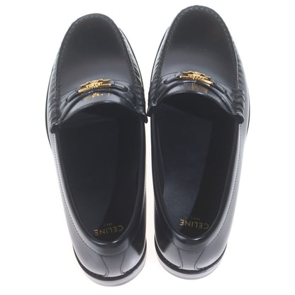 Celine Luco Triomphe Leather Loafers Black Gold — view 4
