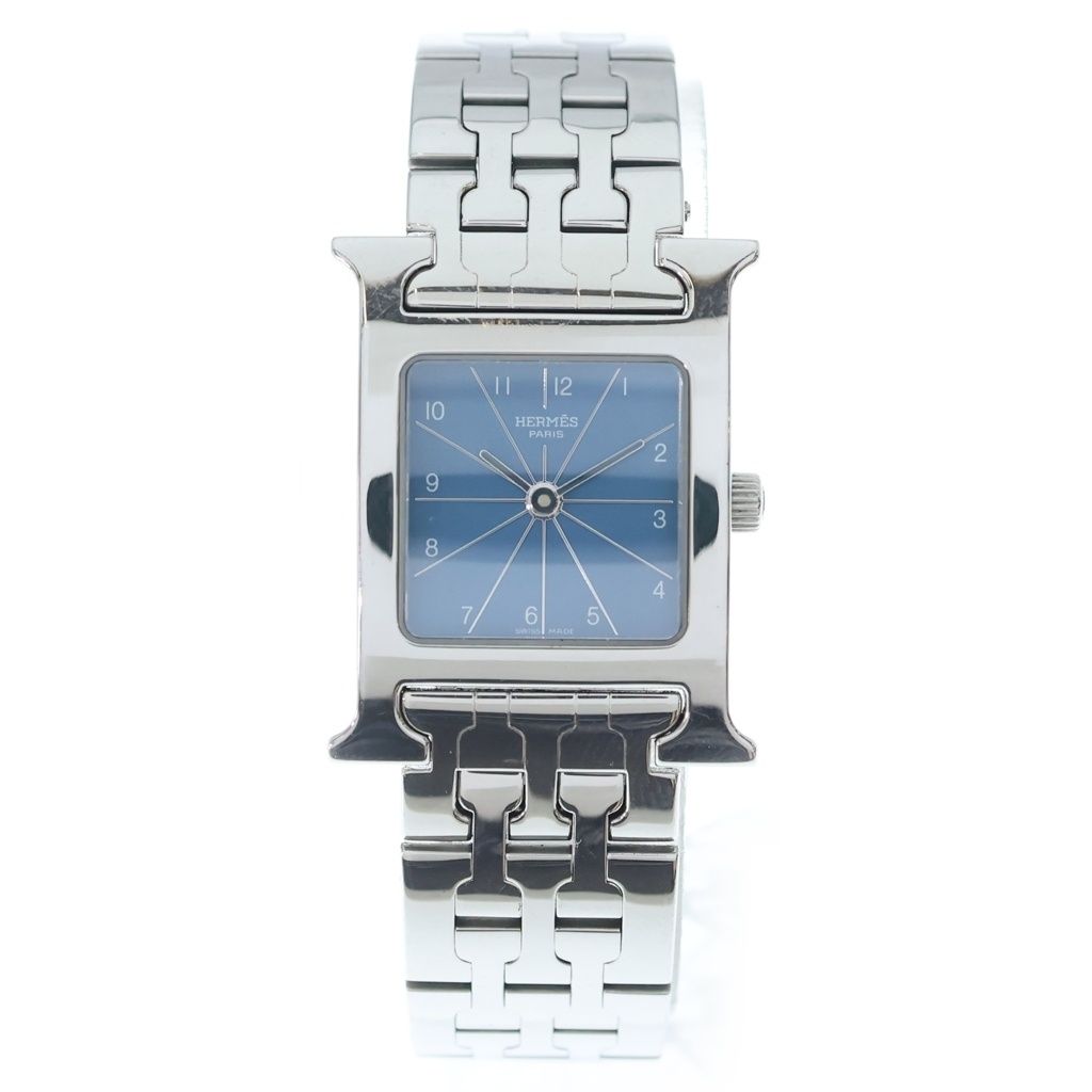 Hermes Watch Blue Dial Quartz Silver