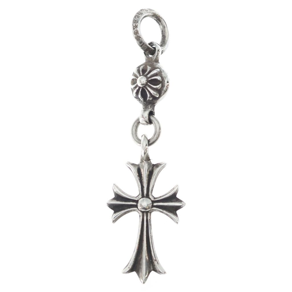 Chrome Hearts Tny CH Crs 1 Ball Tiny CH Cross Charm Pendant Silver