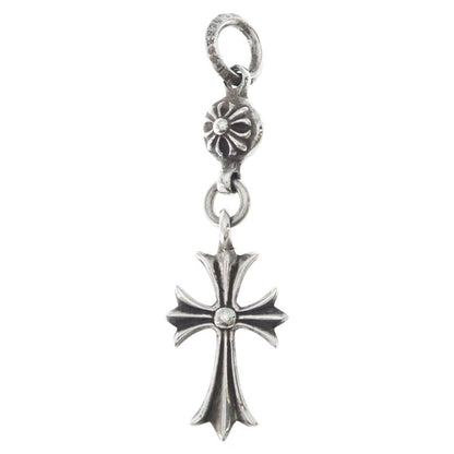 Chrome Hearts Tny CH Crs 1 Ball Tiny CH Cross Charm Pendant Silver