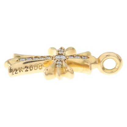 Chrome Hearts 22k Tny Crsf P Dia Tiny Fat Cross Pave Diamond Pendant Gold — view 3