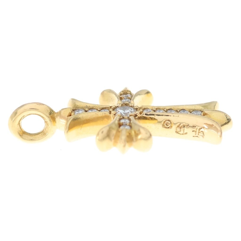 Chrome Hearts 22k Tny Crsf P Dia Tiny Fat Cross Pave Diamond Pendant Gold — view 4