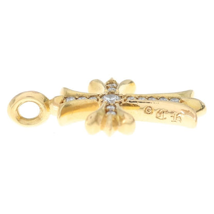Chrome Hearts 22k Tny Crsf P Dia Tiny Fat Cross Pave Diamond Pendant Gold — view 4