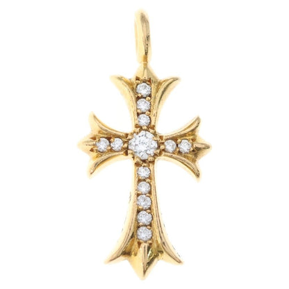 Chrome Hearts 22k Tny Crsf P Dia Tiny Fat Cross Pave Diamond Pendant Gold
