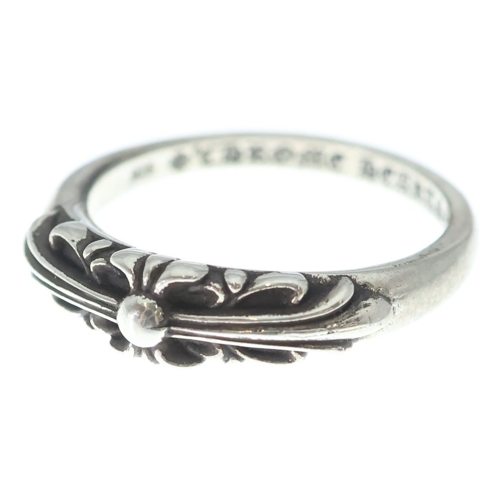 Chrome Hearts Baby Classic Floral Black Sling Silver Ring