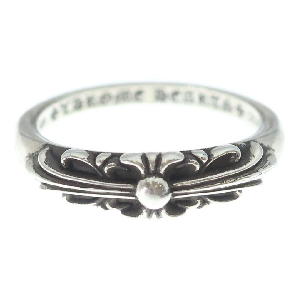 Chrome Hearts Baby Classic Floral Black Sling Silver Ring — view 4