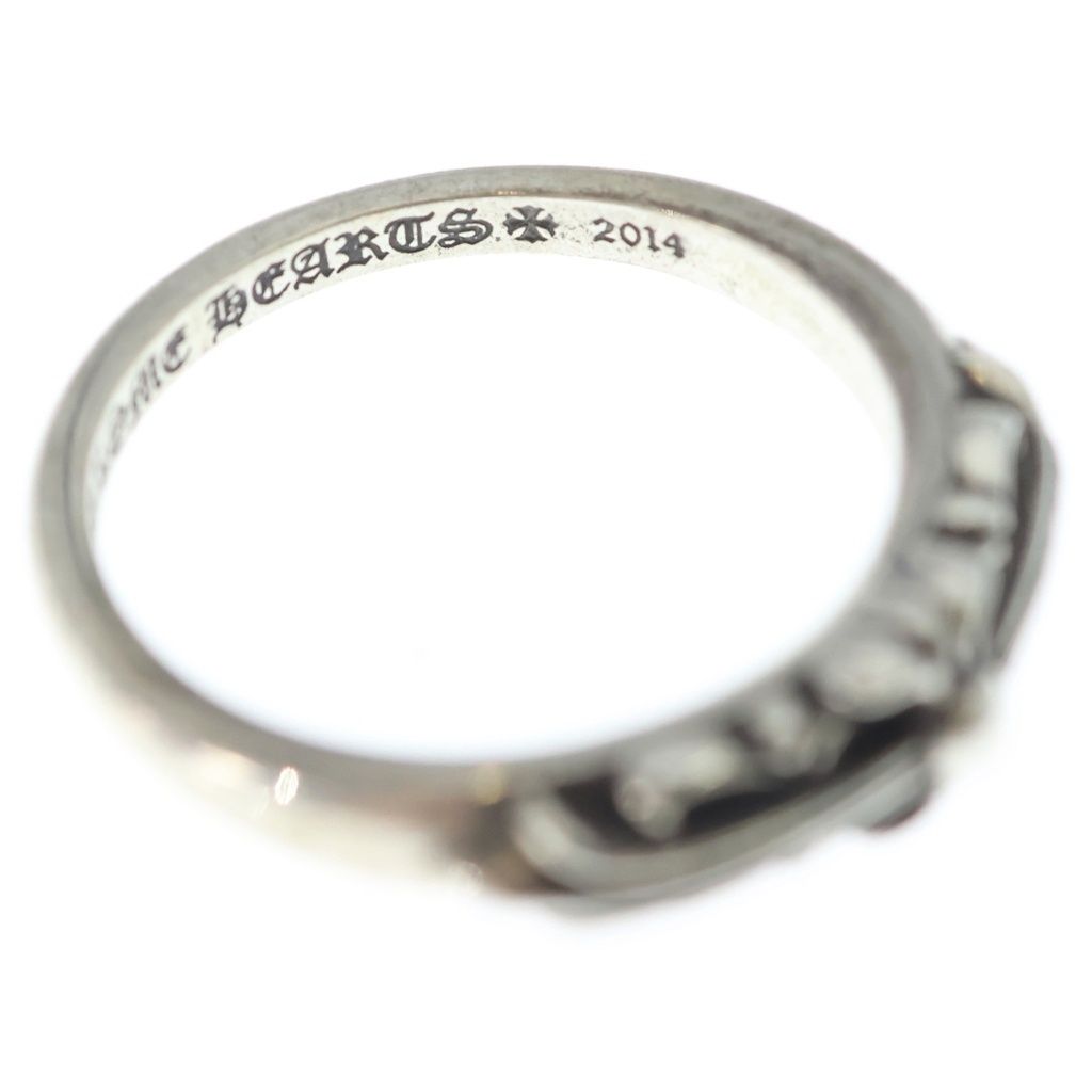 Chrome Hearts Baby Classic Floral Black Sling Silver Ring — view 6