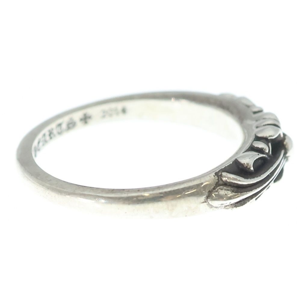 Chrome Hearts Baby Classic Floral Black Sling Silver Ring — view 3