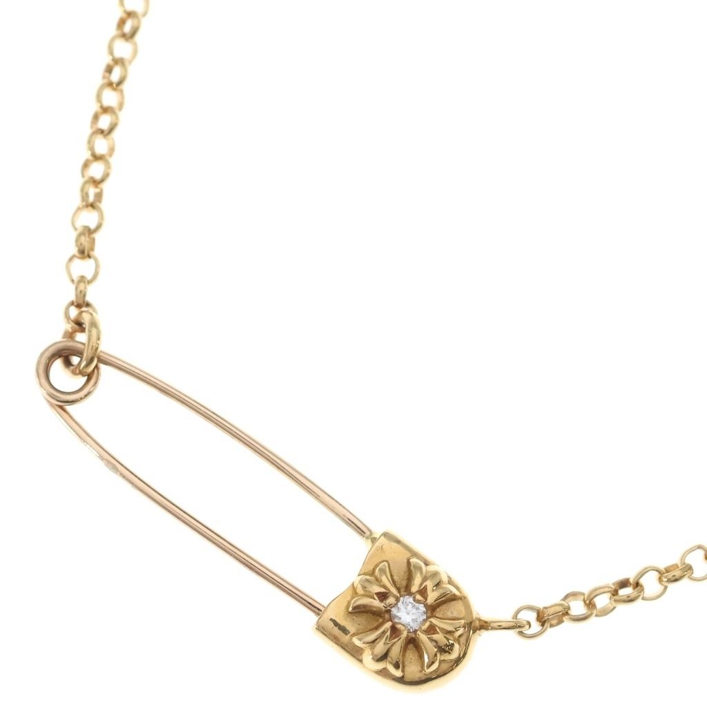 Chrome Hearts 22k Safety Pin Necklace