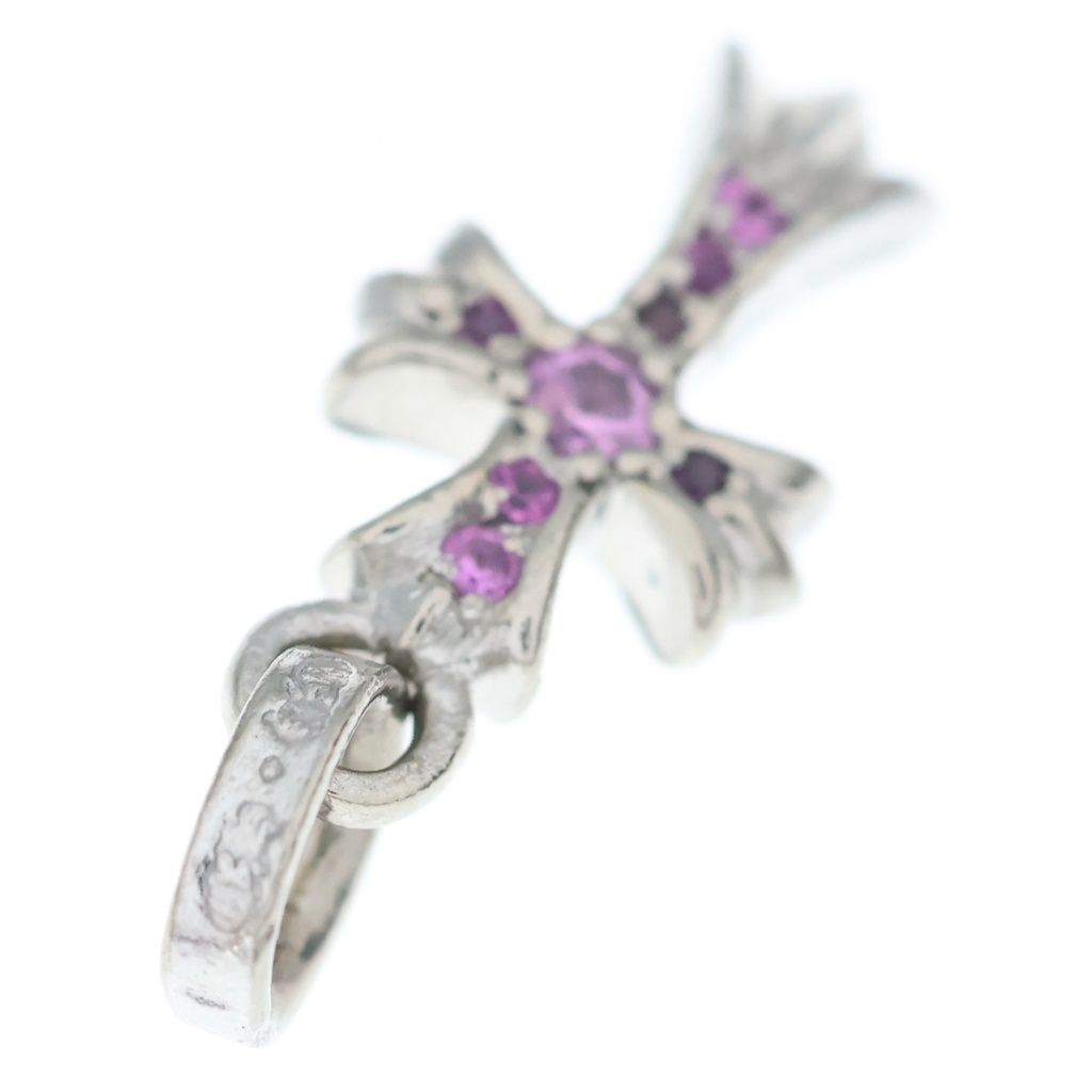 Chrome Hearts Crs Baby Fat P Sap P Fat Cross Pave Pink Saffiano Pendant White — view 6