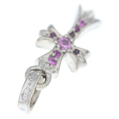 Chrome Hearts Crs Baby Fat P Sap P Fat Cross Pave Pink Saffiano Pendant White — view 6