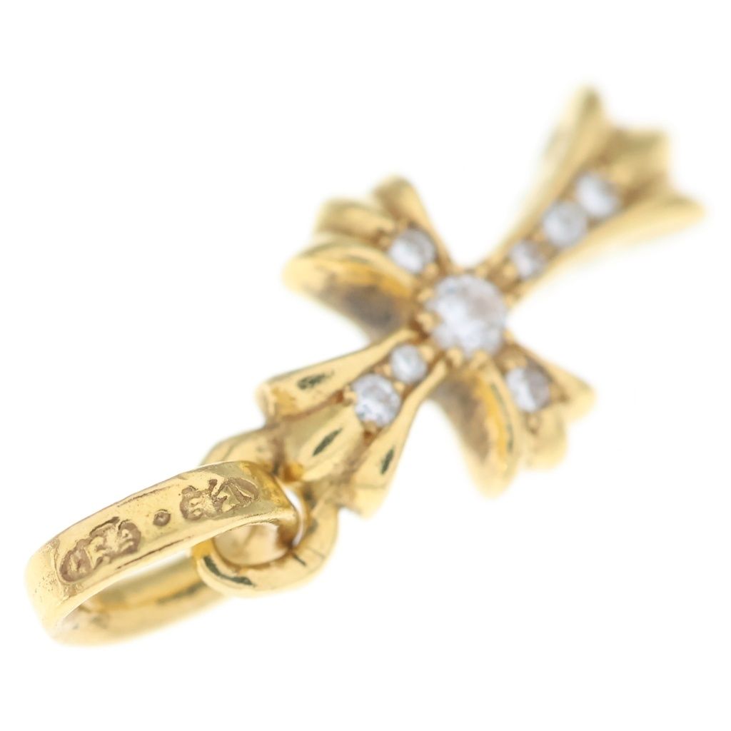 Chrome Hearts 22k Crs Baby Fat P Dia Fat Cross Pave Diamond Pendant Gold — view 6
