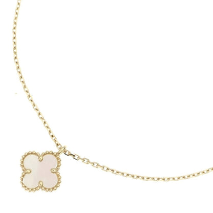 Van Cleef & Arpels Sweet Alhambra Mother of Pearl Pendant Chain Gold