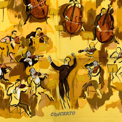 Hermes Carre 90 Concerto Scarf Yellow — view 7