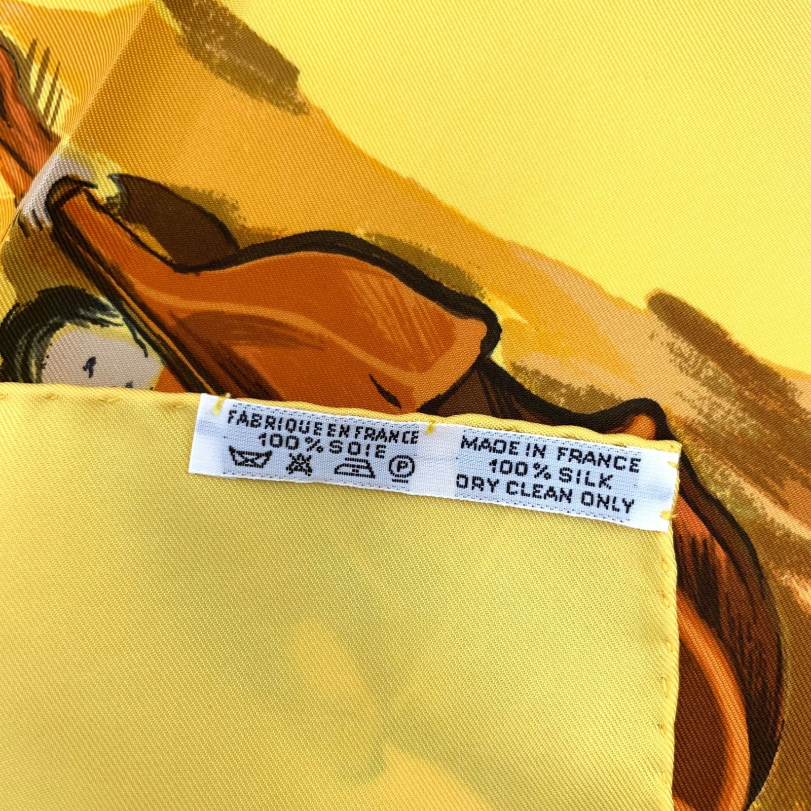 Hermes Carre 90 Concerto Scarf Yellow — view 8