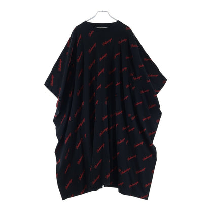 Balenciaga Logo Big Silhouette Shirt Dress Black Red #xs