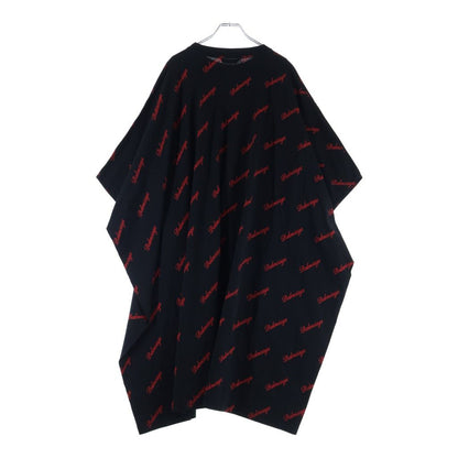 Balenciaga Logo Big Silhouette Shirt Dress Black Red #xs — view 2