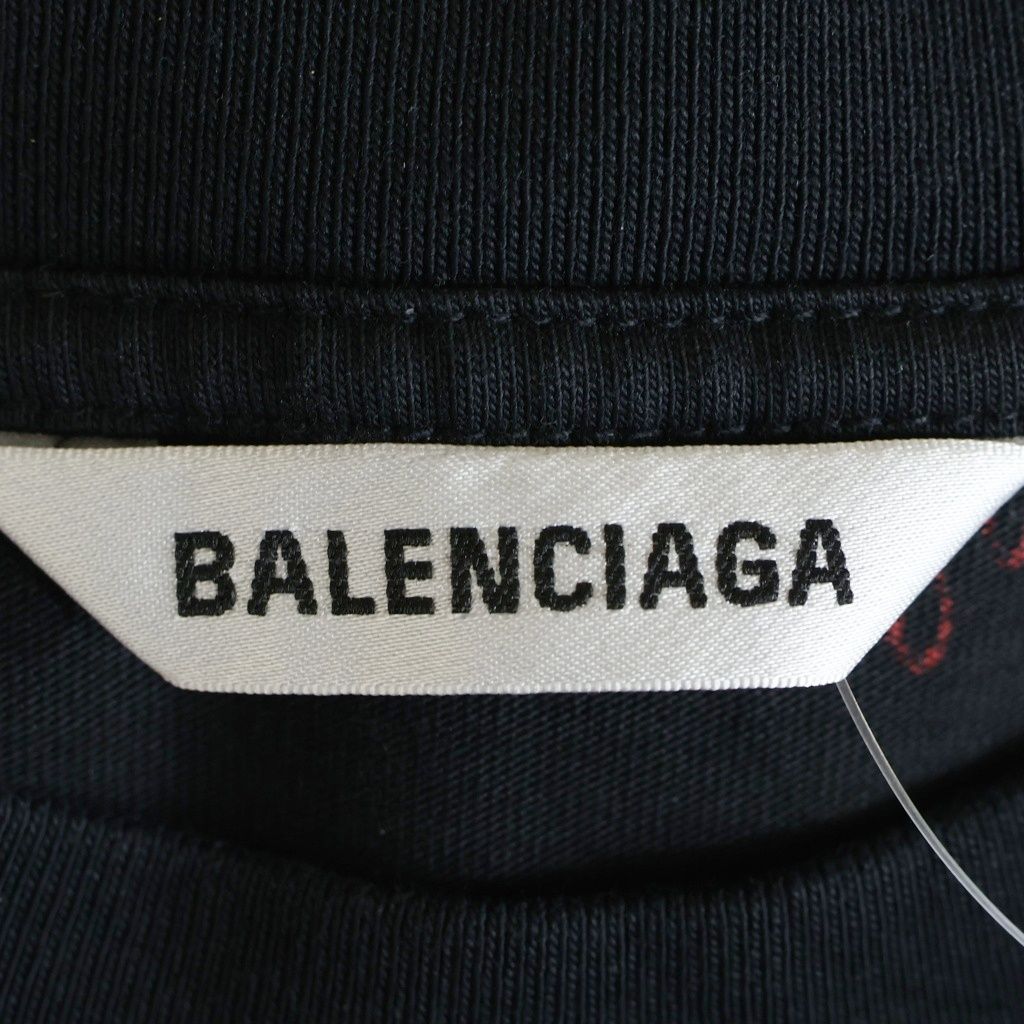 Balenciaga Logo Big Silhouette Shirt Dress Black Red #xs — view 6
