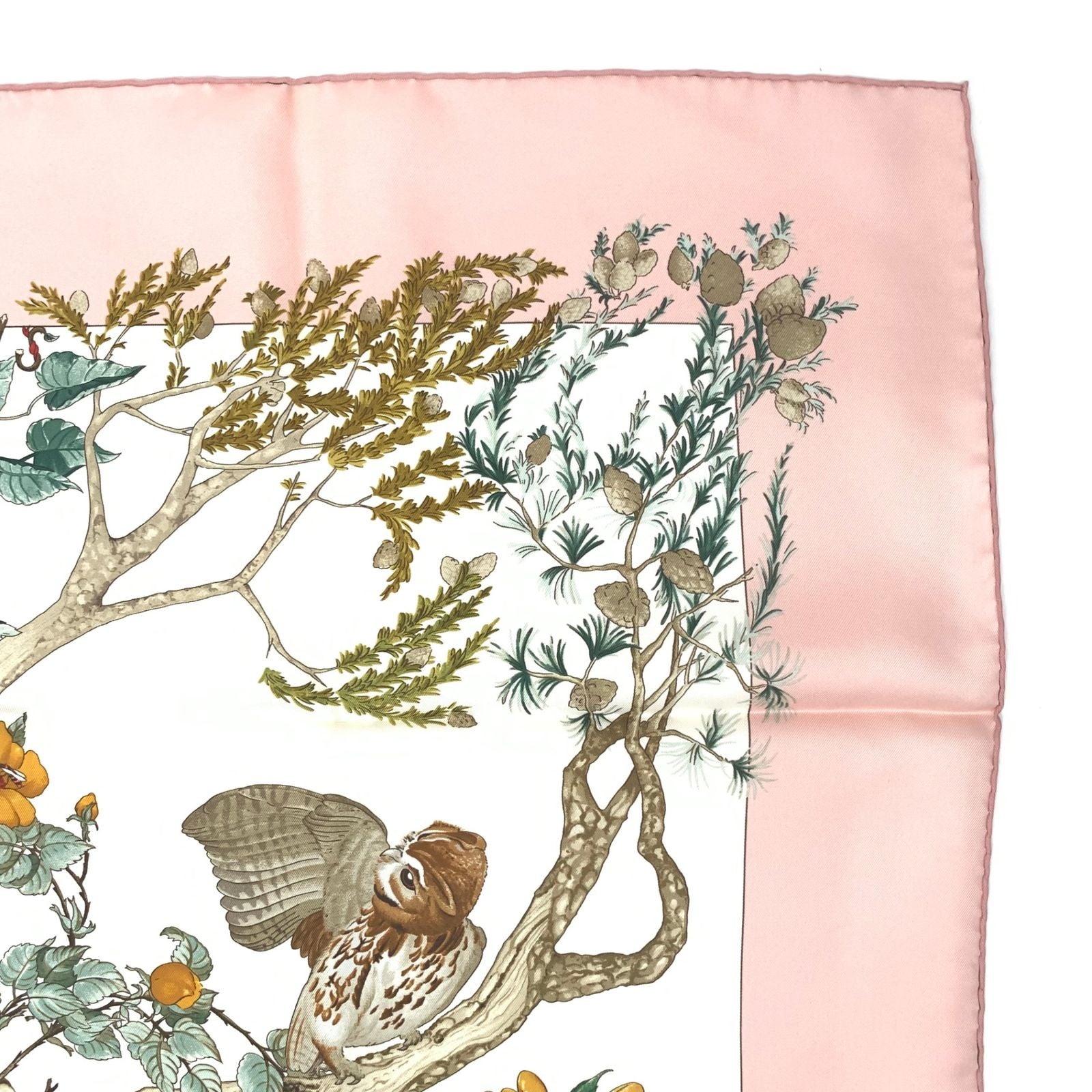 Hermes Carre 90 AU Coeur Des Bois in the Forest Pink Silk Scarf — view 5