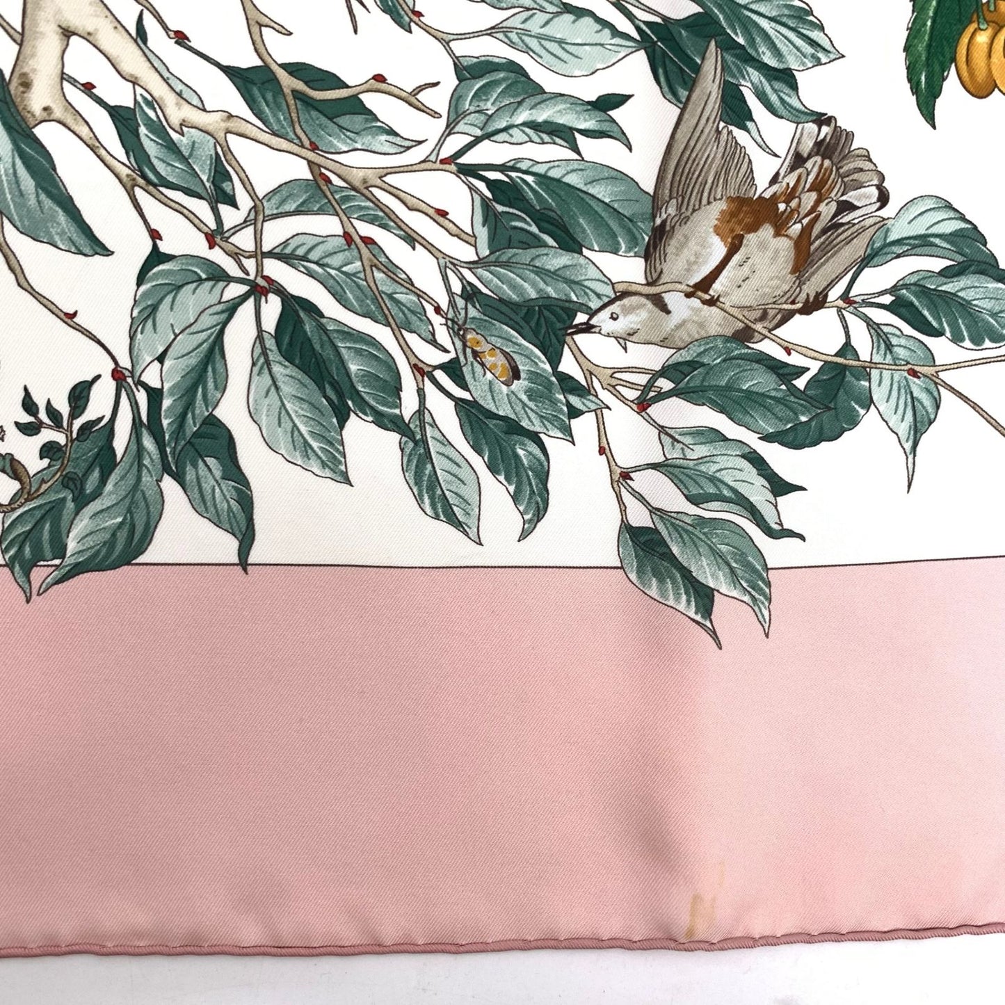 Hermes Carre 90 AU Coeur Des Bois in the Forest Pink Silk Scarf — view 9