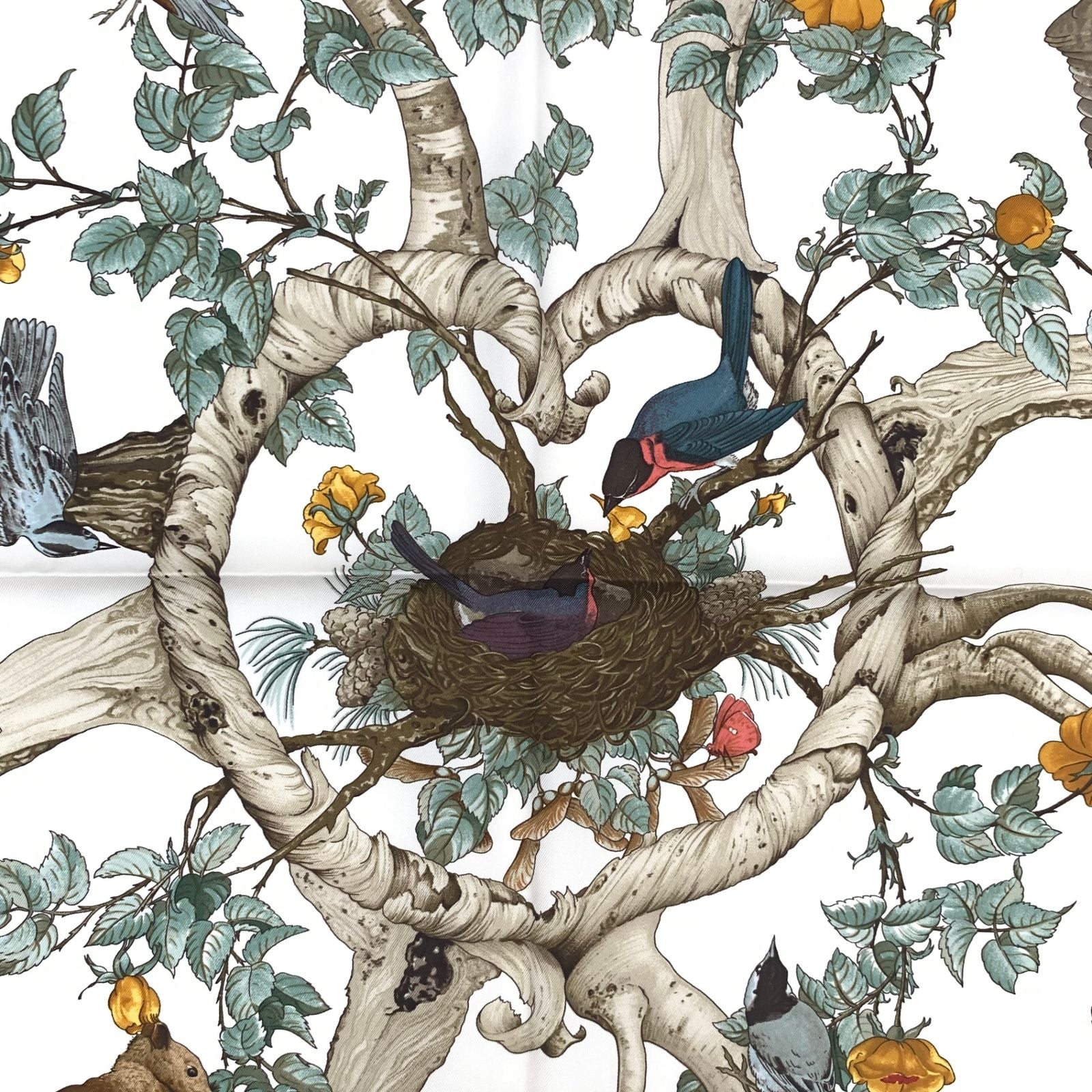 Hermes Carre 90 AU Coeur Des Bois in the Forest Pink Silk Scarf — view 8