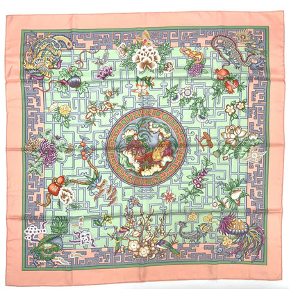 Hermes Scarf Carre 90 Turandot Orange Blue Pink — view 2