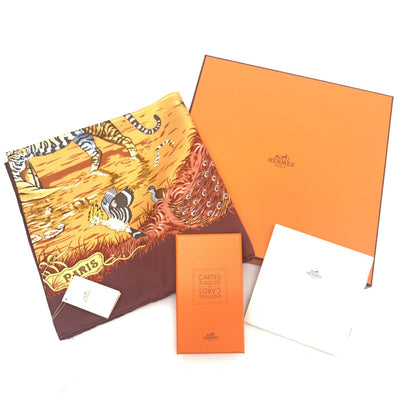 Hermes Carre 90 Large Scarf Silk la Trve de Leau Water Truce Robert Dale Full — view 3