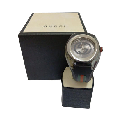 Gucci Watch Sync Sherry Rubber Quartz 137.1 Black Silver — view 2
