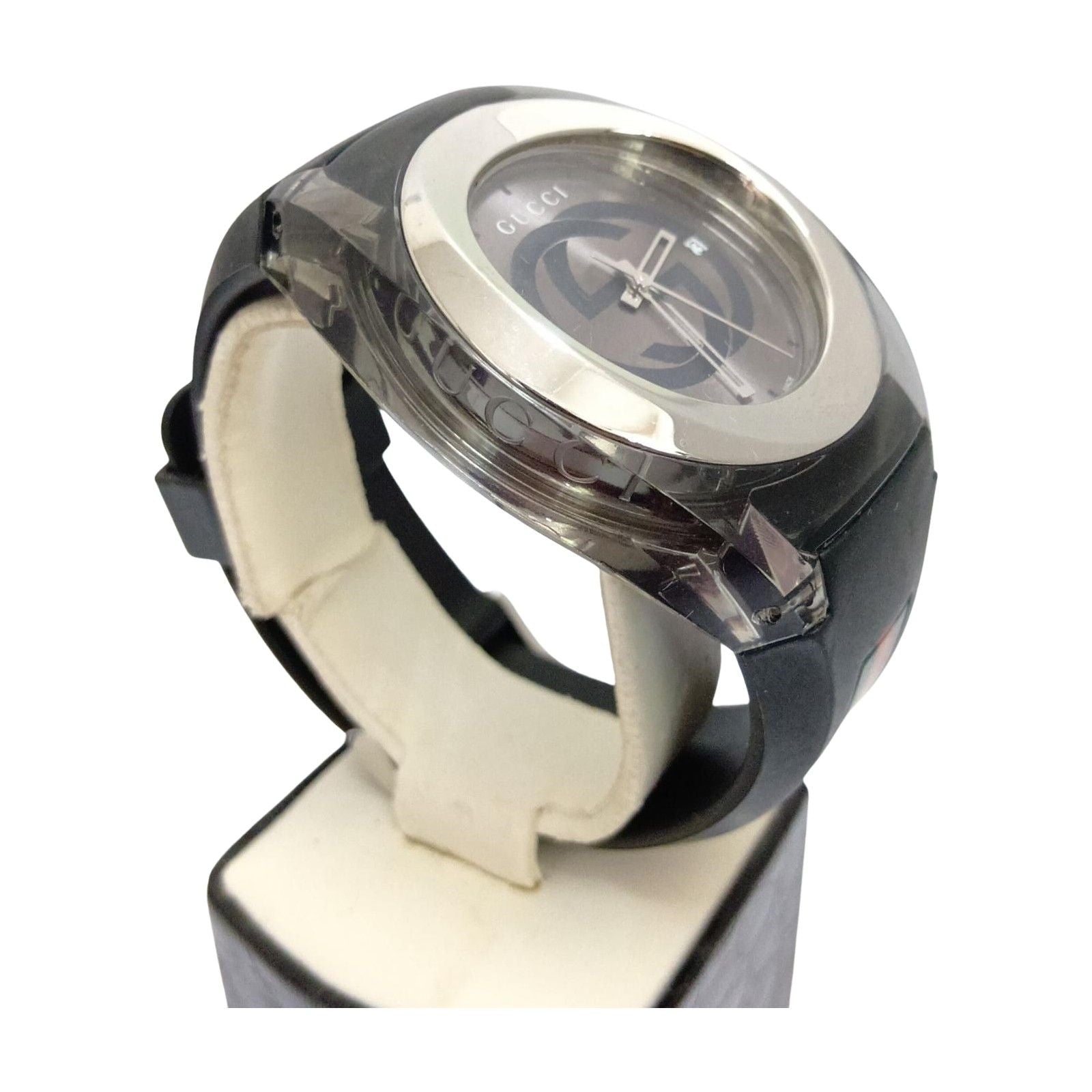 Gucci Watch Sync Sherry Rubber Quartz 137.1 Black Silver — view 4