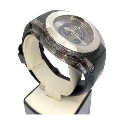 Gucci Watch Sync Sherry Rubber Quartz 137.1 Black Silver — view 4