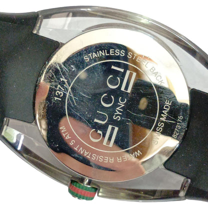 Gucci Watch Sync Sherry Rubber Quartz 137.1 Black Silver — view 9