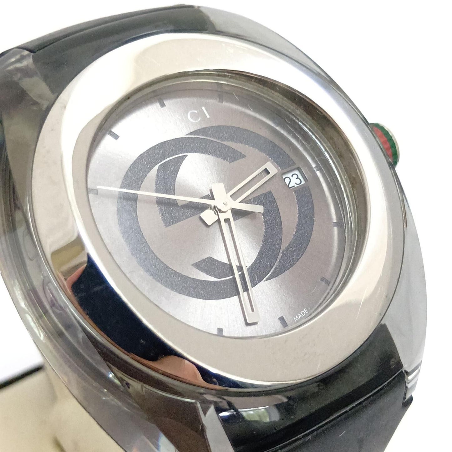 Gucci Watch Sync Sherry Rubber Quartz 137.1 Black Silver — view 6
