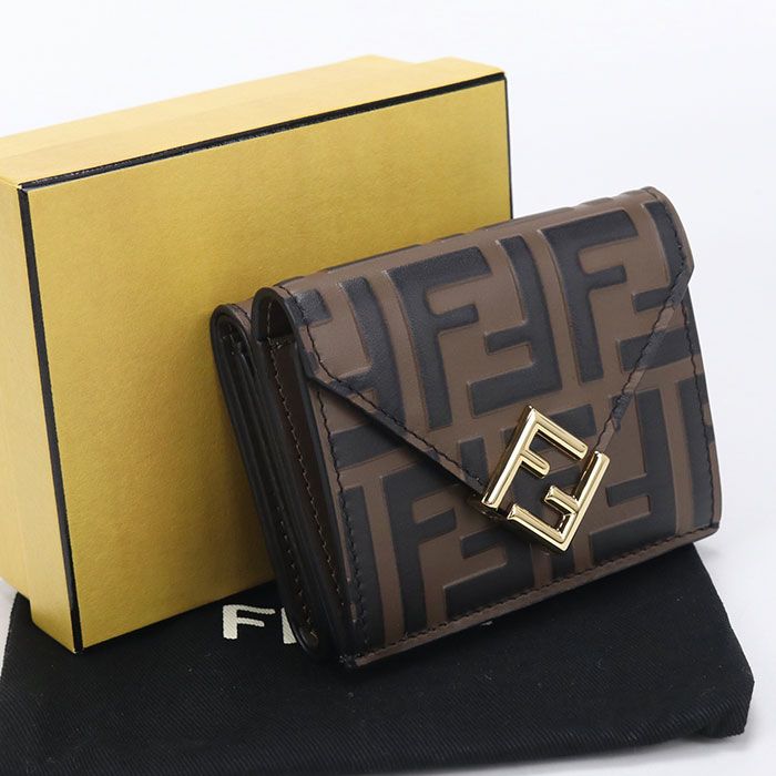 Fendi FF Diamond Trifold Wallet Calf